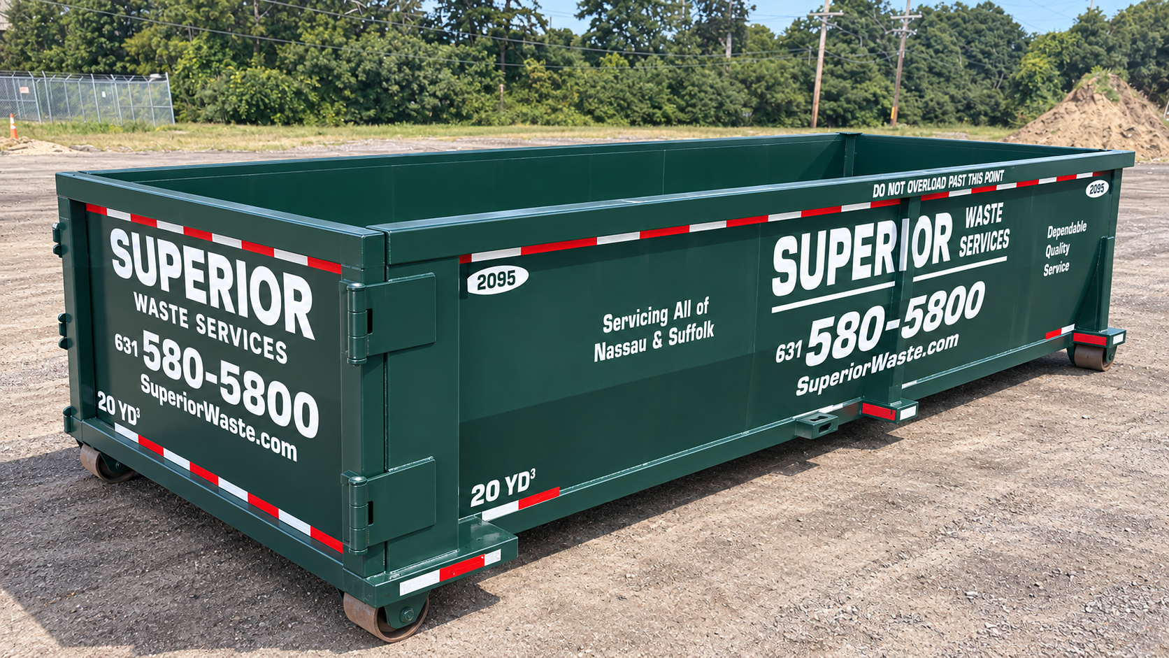 Superior Waste 20 yard roll-off dumpster at the Holbrook yard
