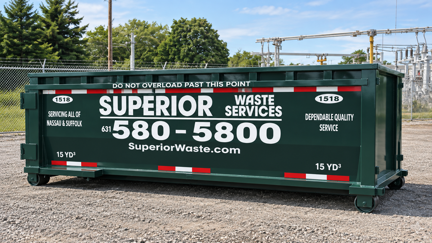 Superior Waste 15 yard roll-off dumpster at the Holbrook yard