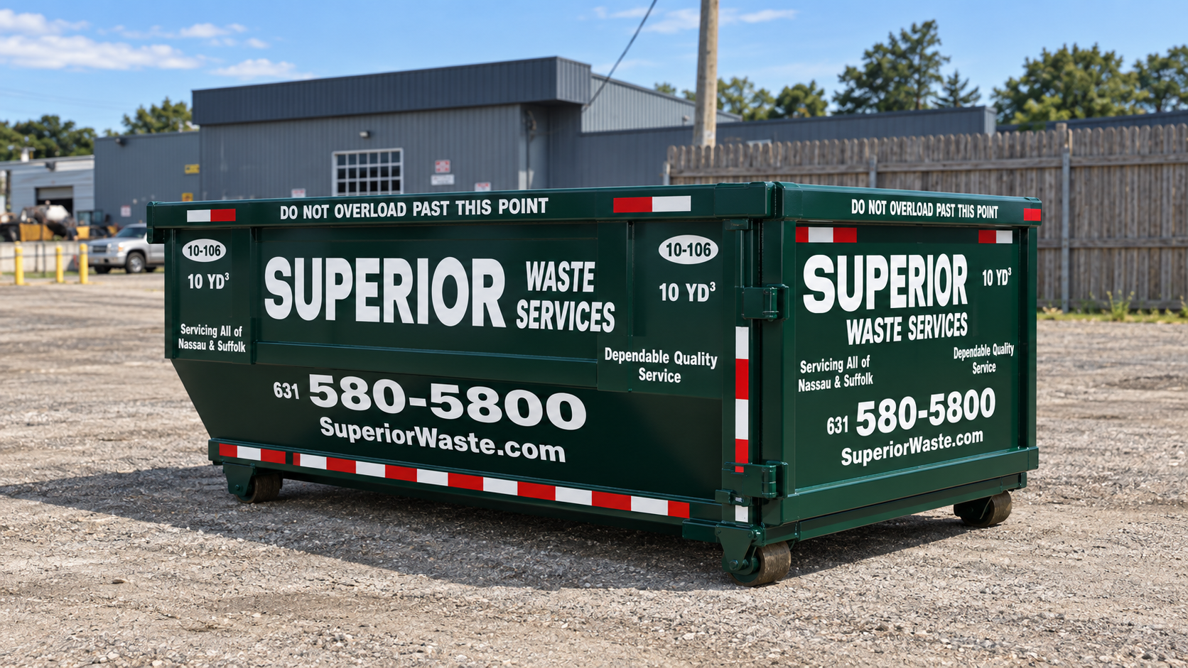 Superior Waste 10 yard roll-off dumpster at the Holbrook yard