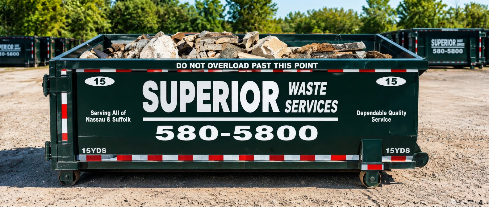 Superior Waste 15 yard roll-off dumpster at the Holbrook yard