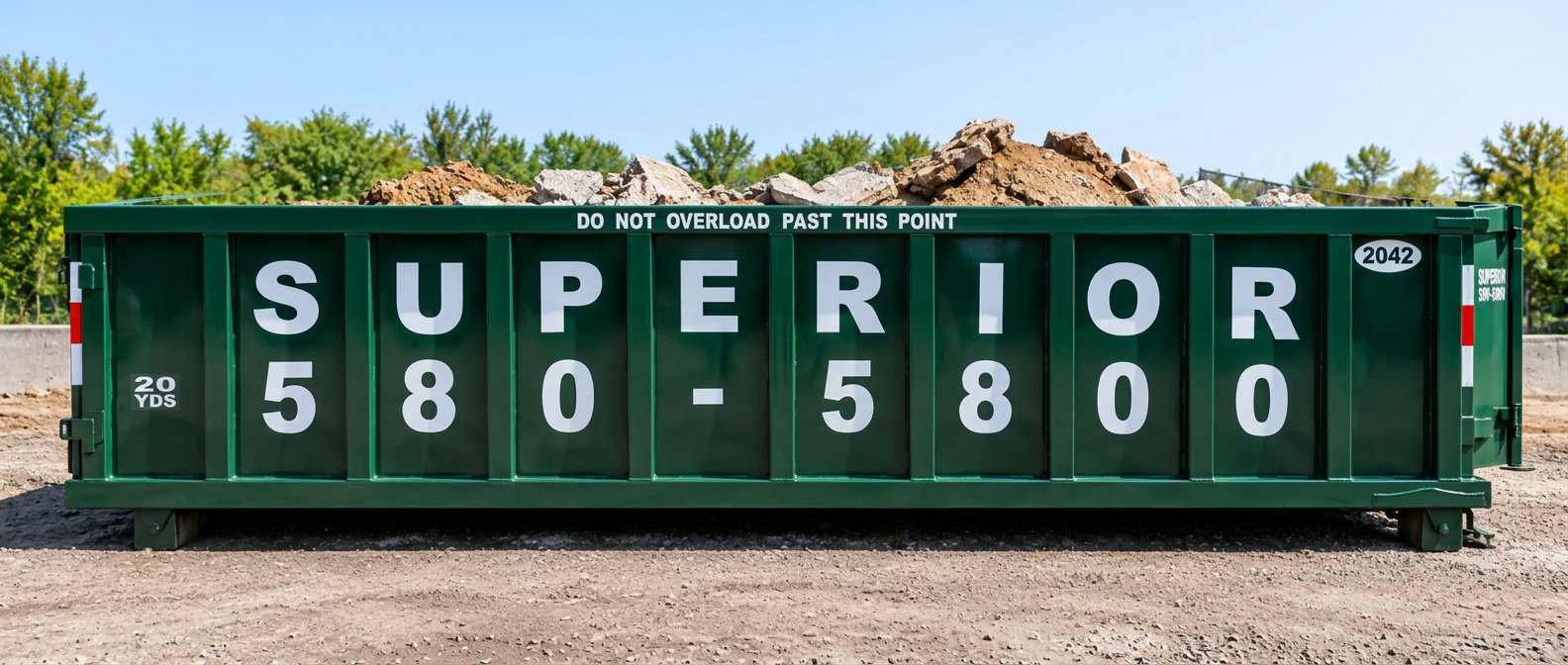 Superior Waste 20 yard roll-off dumpster at the Holbrook yard