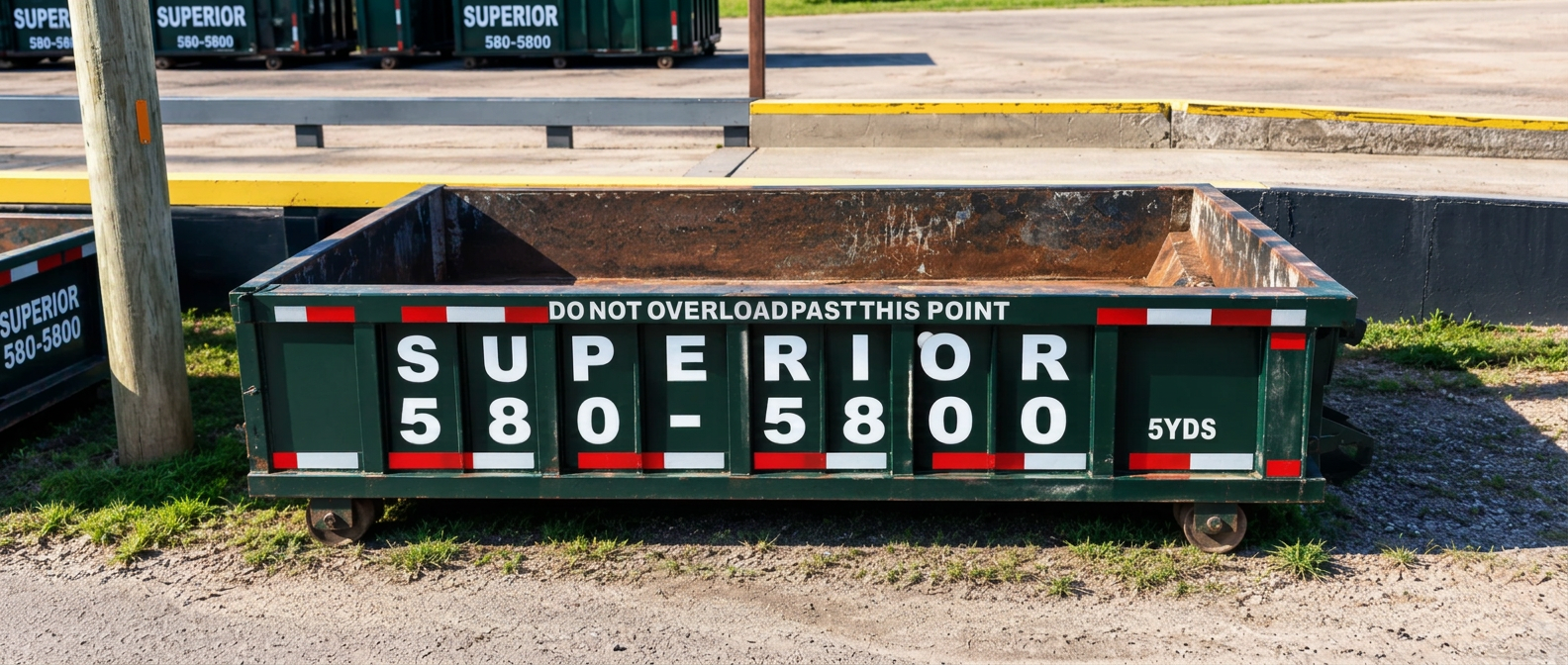 Superior Waste 5 yard roll-off dumpster at the Holbrook yard
